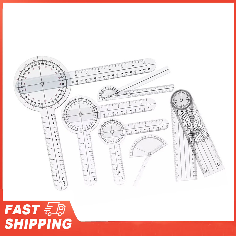 Ruler Set Transparent - 6-teiliges medizinisches Goniometer-Set, PVC, transparent, klare