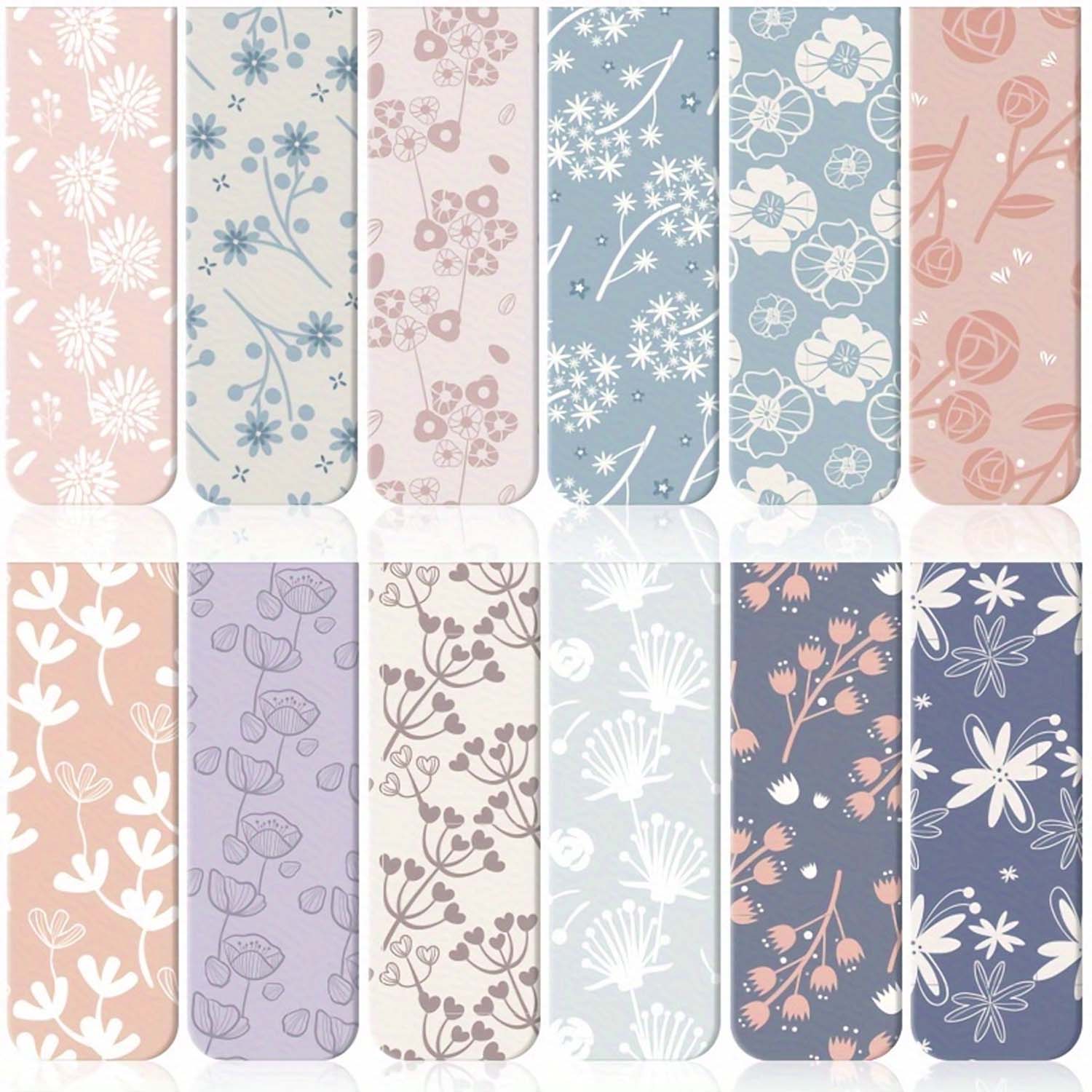 Bookmark Magnetic Clip - 12 Stück Blumen-Magnet-Lesezeichen für Blumenplaner, magnetisches