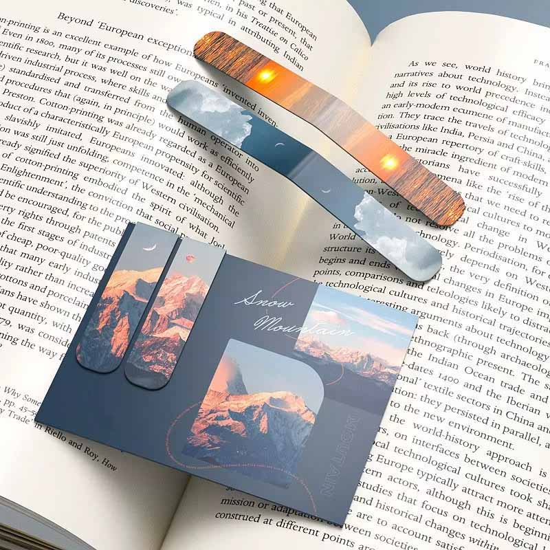 Bookmark Magnetic Clip - 2 Stück magnetische Lesezeichen mit Landschaftsmotiv,