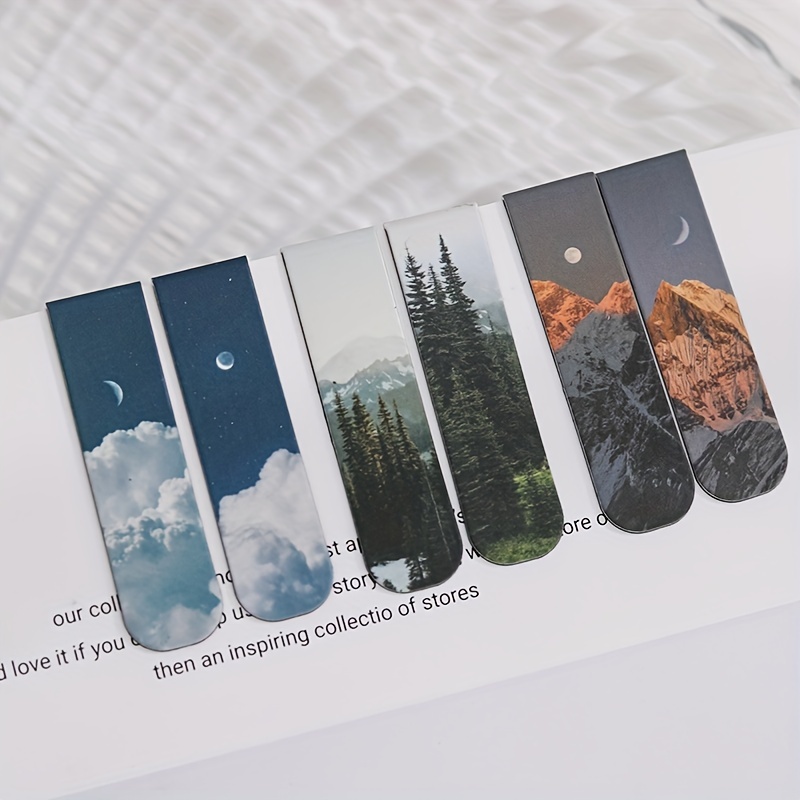 Bookmark Magnetic Clip - 2 Stück magnetische Lesezeichen mit Landschaftsthema,