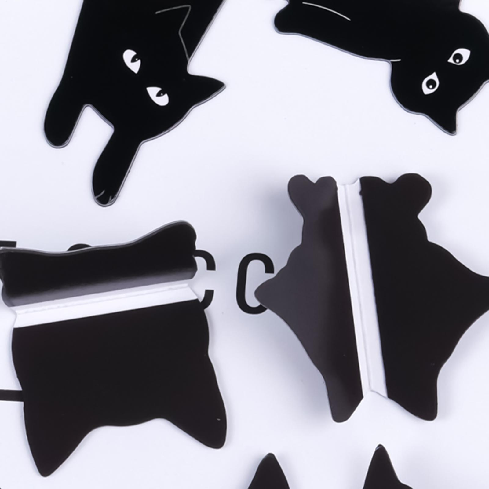 Bookmark Magnetic Clip - Magnetisches Lesezeichen mit schwarzer Katze, 8-teilig,