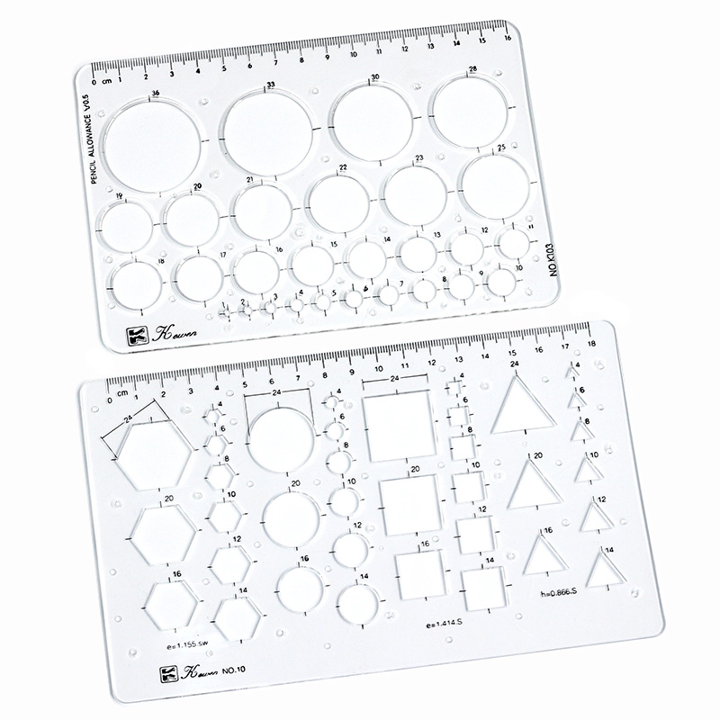 Ruler Set Transparent - Transparente Zeichengröße, quadratisches quadratisches Lineal, sechseckiges