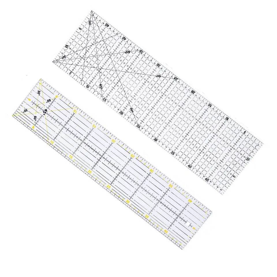 Ruler Set Transparent - Fenrry Multisize Acryl Patchwork Lineal Transparent