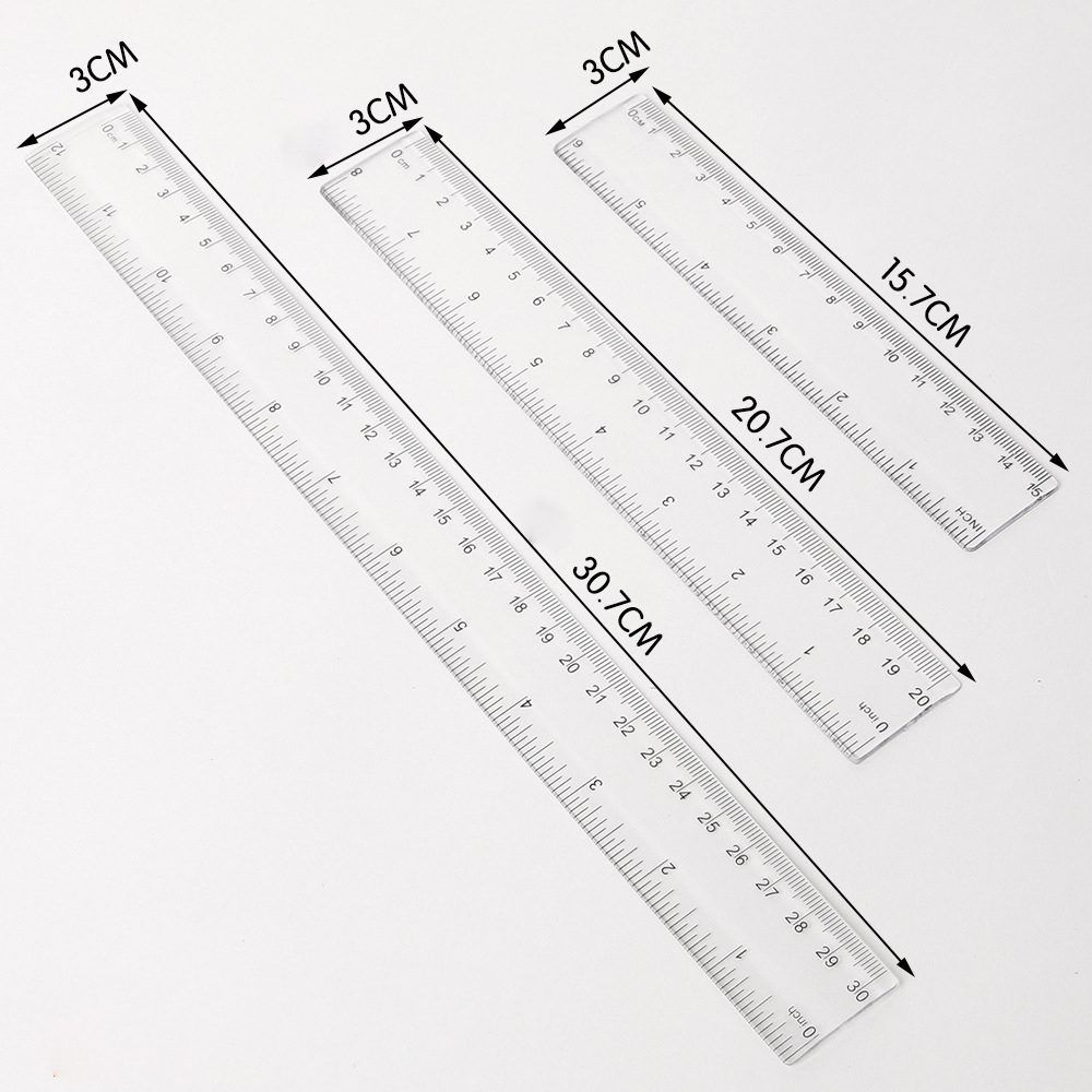 6/8/12 Zoll gerades Lineal, 1  – Ruler Set Transparent Bewertung und Preis