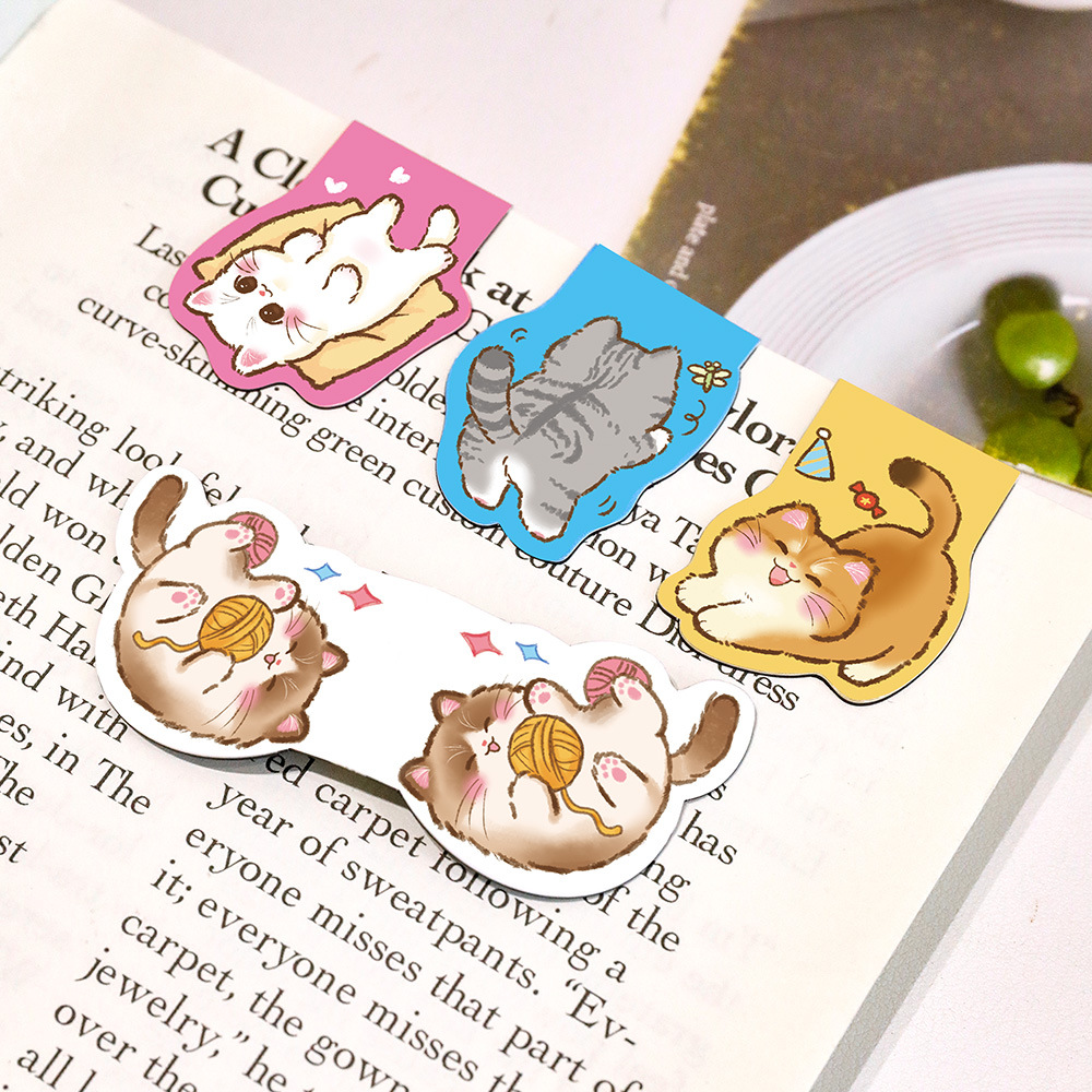 2 Stück/Set Niedliches Katzen- – Bookmark Magnetic Clip Bewertung und Preis