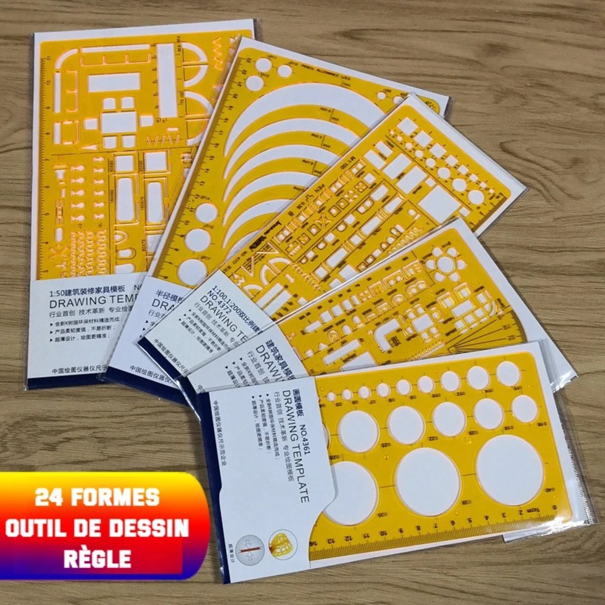 Geometrisches Zeichenschablone – Ruler Set Transparent Bewertung und Preis