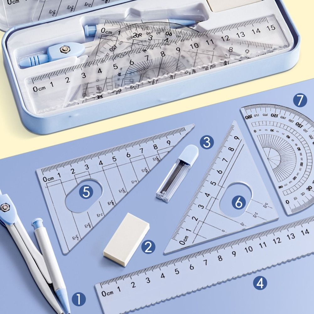 8-teiliges Set aus Plastikline – Ruler Set Transparent Bewertung und Preis