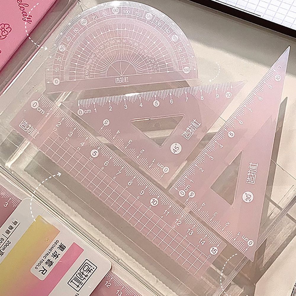 4 Teile/satz Multifunktionale  – Ruler Set Transparent Bewertung und Preis
