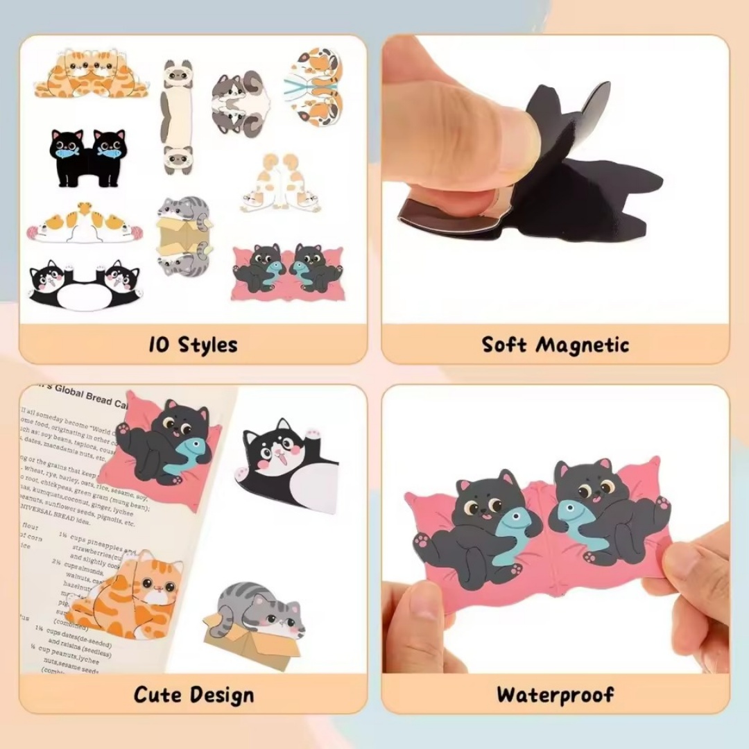 1 Set Kreatives Katzenmuster M – Bookmark Magnetic Clip Bewertung und Preis